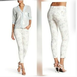 Pistola Pastel Watercolor Floral Snake Skinny Jean